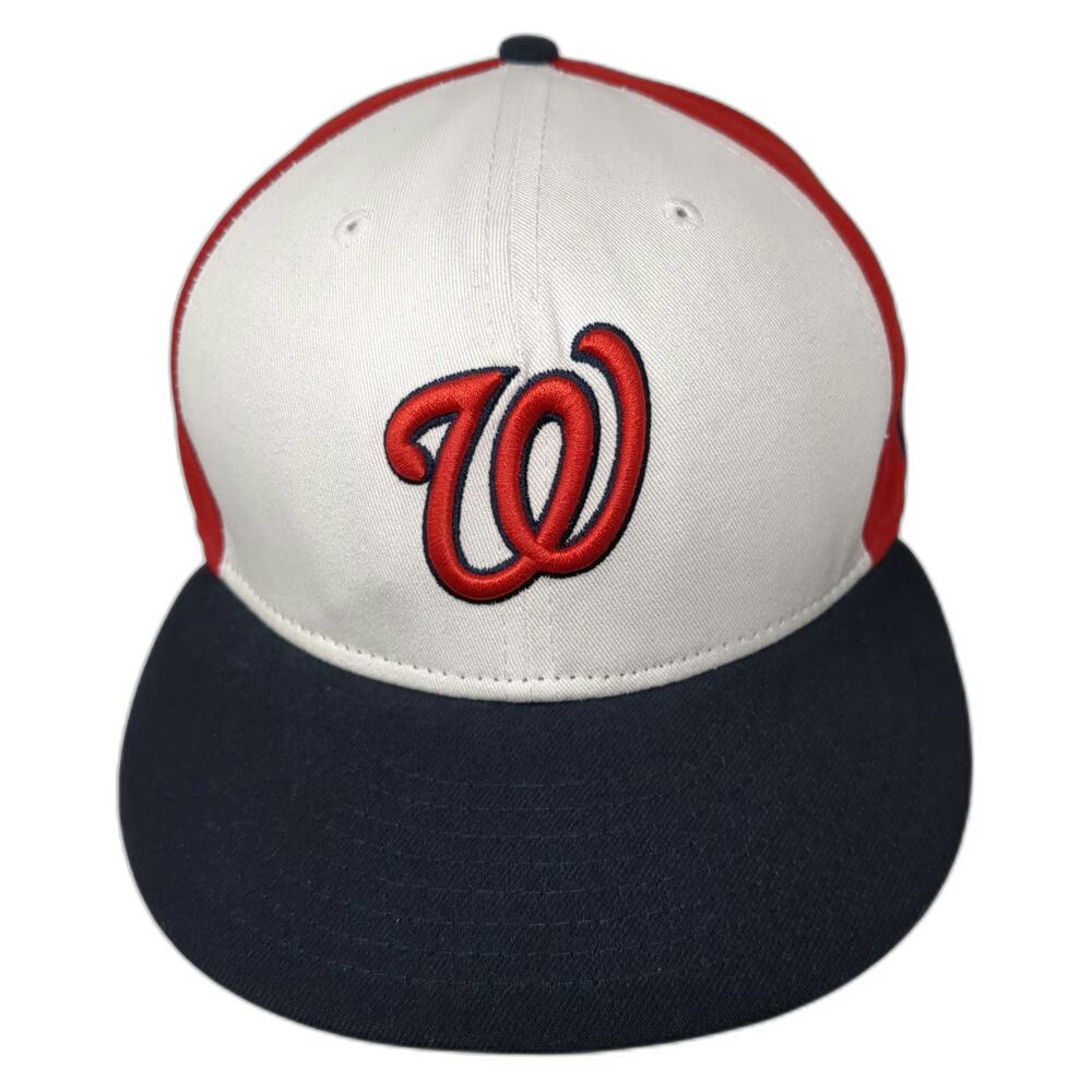 Washington Nationals MLB New Era Snapback Hat White Red Blue L 9FIFTY Flat Brim